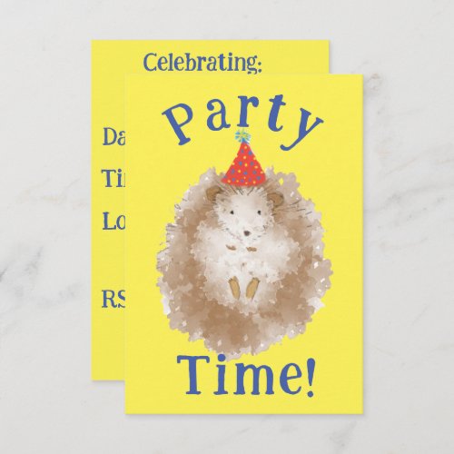 Party Hedgehog Invitation