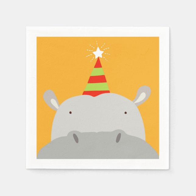 Party Hippo Paper Napkins (Front)