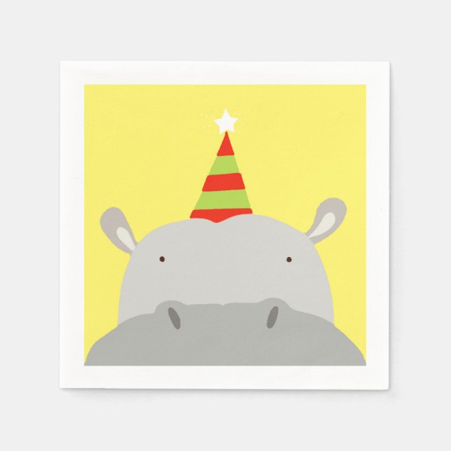Party Hippo Paper Napkins (Front)