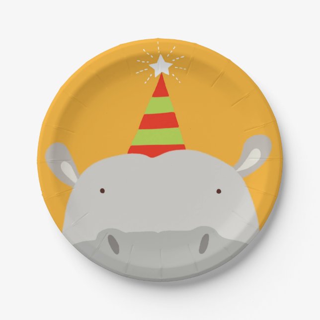 Party Hippo Paper Plates (Front)