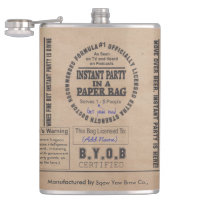 Party In A Paper Bag Customizable Hip Flask