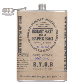 Party In A Paper Bag Customizable Hip Flask