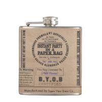 Party In A Paper Bag Customizable Hip Flask