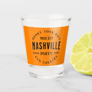 Party in Nashville Country Western Orange Shot Glass