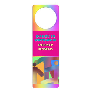 Party In Progress Please Knock Acrylic  Door Hanger