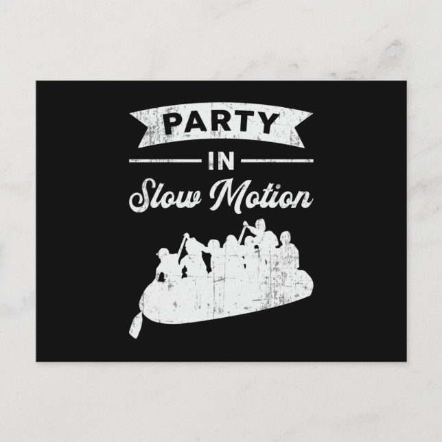 Party In Slow Motion Canoe Boat Boating Funny Postcard (Front)