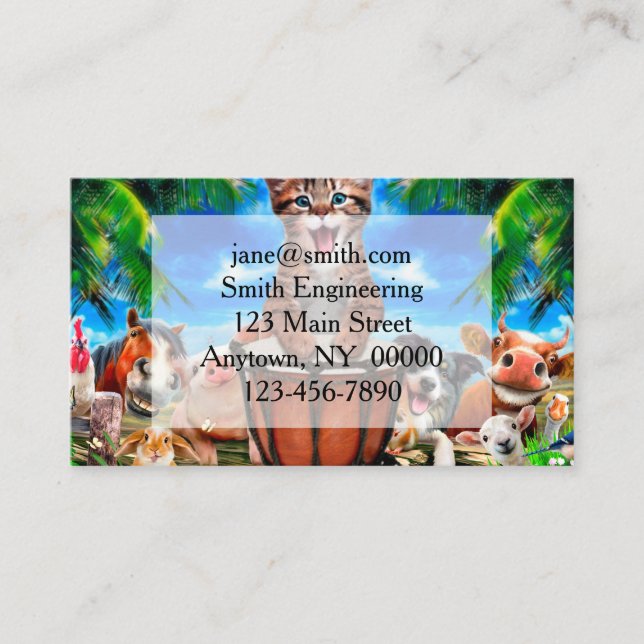 Party in the farm business card (Front)