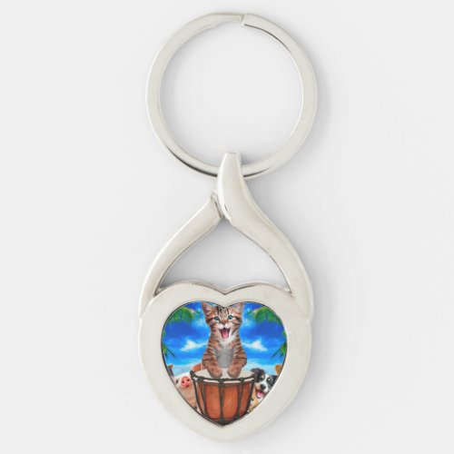 Party in the farm keychain