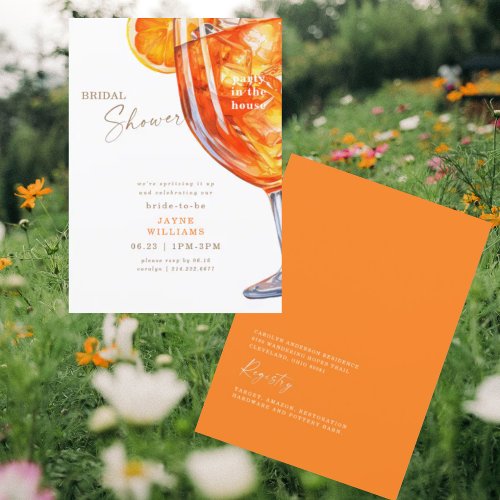 Party in the House Aperol Spritz Bridal Shower Invitation