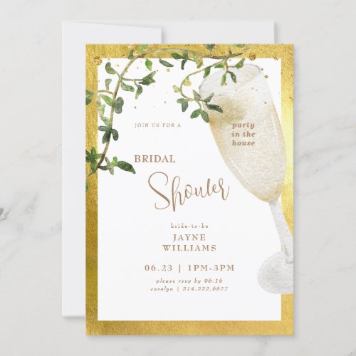 Party in the House Champagne Bridal Shower Invitat Invitation