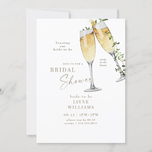 Party in the House Champagne Toast Bridal Shower Invitation