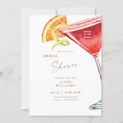 Party in the House Cocktail Bridal Shower Invitation