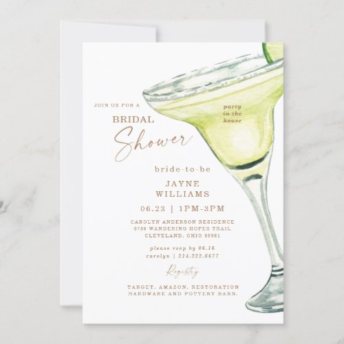 Party in the House II Margarita Bridal Shower  Invitation