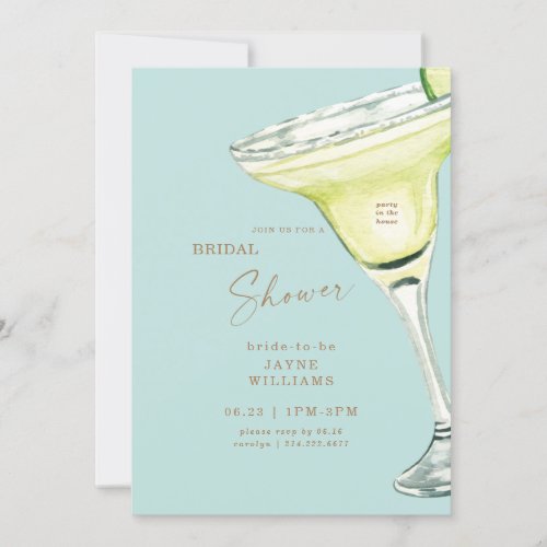 Party in the House Margarita Turquoise Shower  Inv Invitation