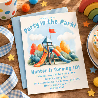 Party in the Park Kids Birthday Invitation