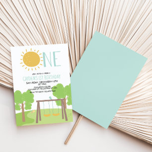 Party in the Park Playground 1st Birthday Invitation