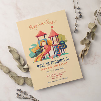 Party in the Park Playground Birthday Invitation