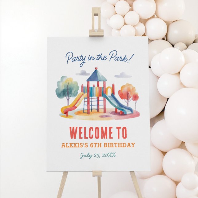 Party in the Park Playground Birthday Welcome Sign (Creator Uploaded)