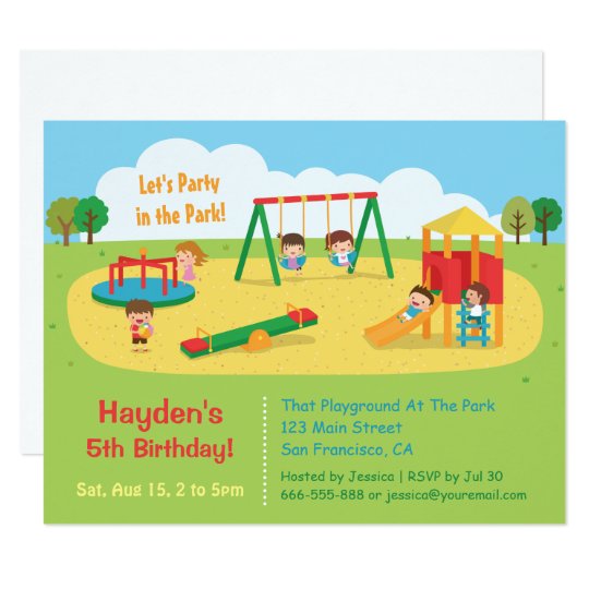 Park Themed Birthday Invitations 5