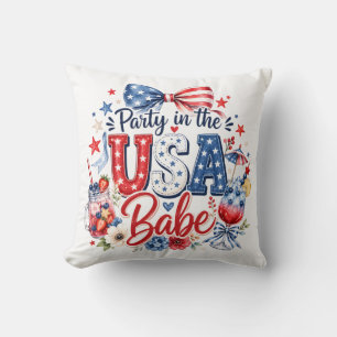 Party in the USA Babe Throw Pillow