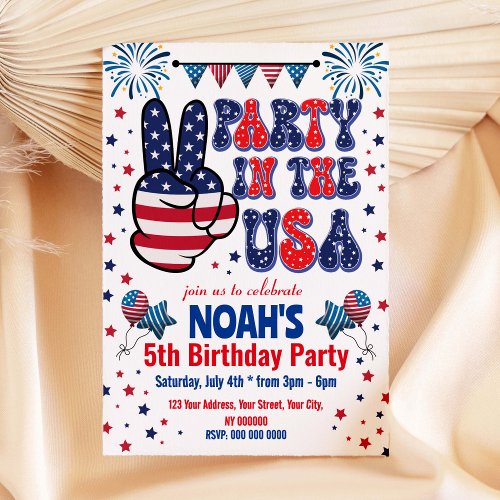 Party in the USA Birthday Invitation