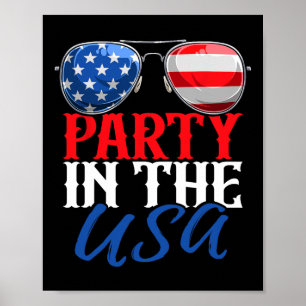 Party In The Usa Funny 4th Of July American Flag S Poster
