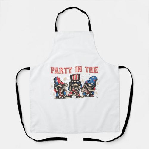 Party In The Usa Hot Dog Love Funny Fourth Of July Apron