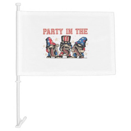 Party In The Usa Hot Dog Love Funny Fourth Of July Car Flag