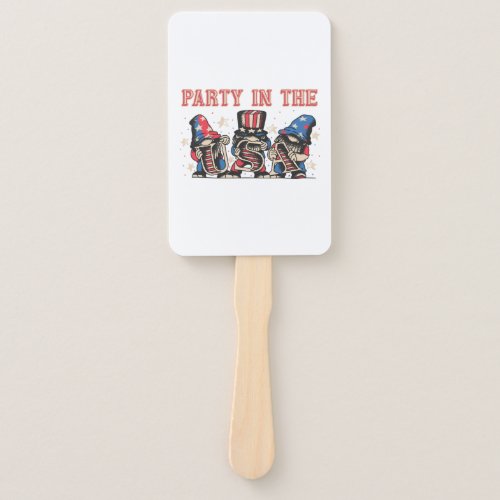 Party In The Usa Hot Dog Love Funny Fourth Of July Hand Fan