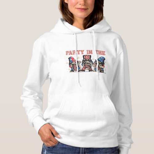 Party In The Usa Hot Dog Love Funny Fourth Of July Hoodie