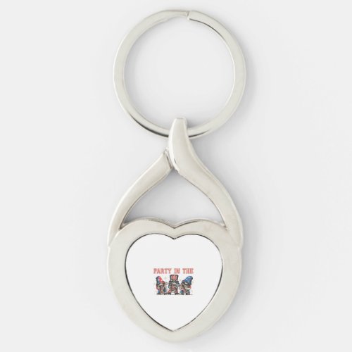 Party In The Usa Hot Dog Love Funny Fourth Of July Keychain