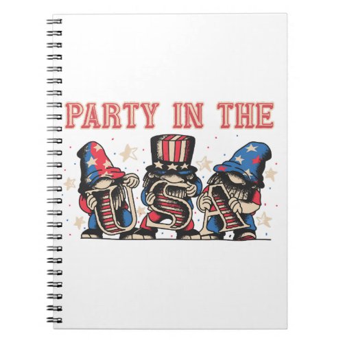 Party In The Usa Hot Dog Love Funny Fourth Of July Notebook