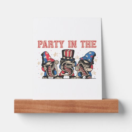 Party In The Usa Hot Dog Love Funny Fourth Of July Picture Ledge