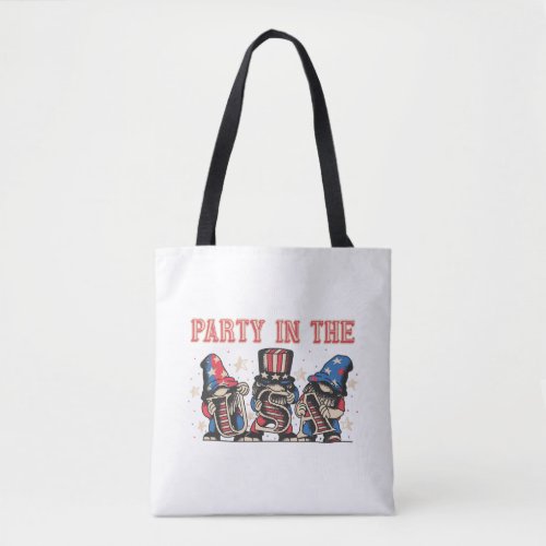 Party In The Usa Hot Dog Love Funny Fourth Of July Tote Bag