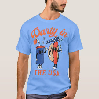 Party In The USA Hot Dog Lover Usa Funny 4th Of J T-Shirt