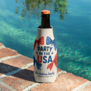 Party in the USA Patriotic 4th of July Custom Bottle Cooler