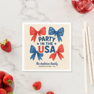 Party in the USA Patriotic 4th of July Custom Napkins