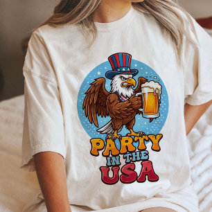Party In The Usa Patriotic Eagle Beer Tri-Blend Shirt