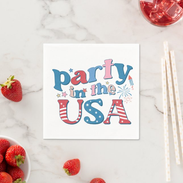 Party In The USA Patriotic  Napkins (Insitu)