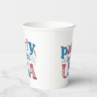 Party In The USA Patriotic Paper Cups | Zazzle