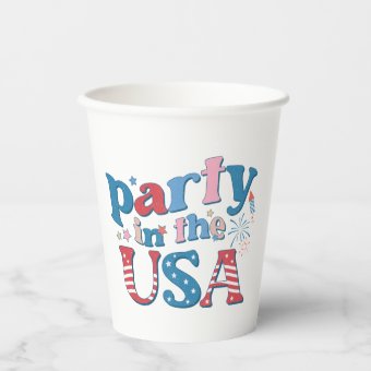 Party In The USA Patriotic Paper Cups | Zazzle