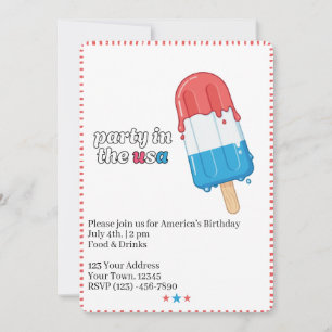 Party in the USA Pool Party Invitation