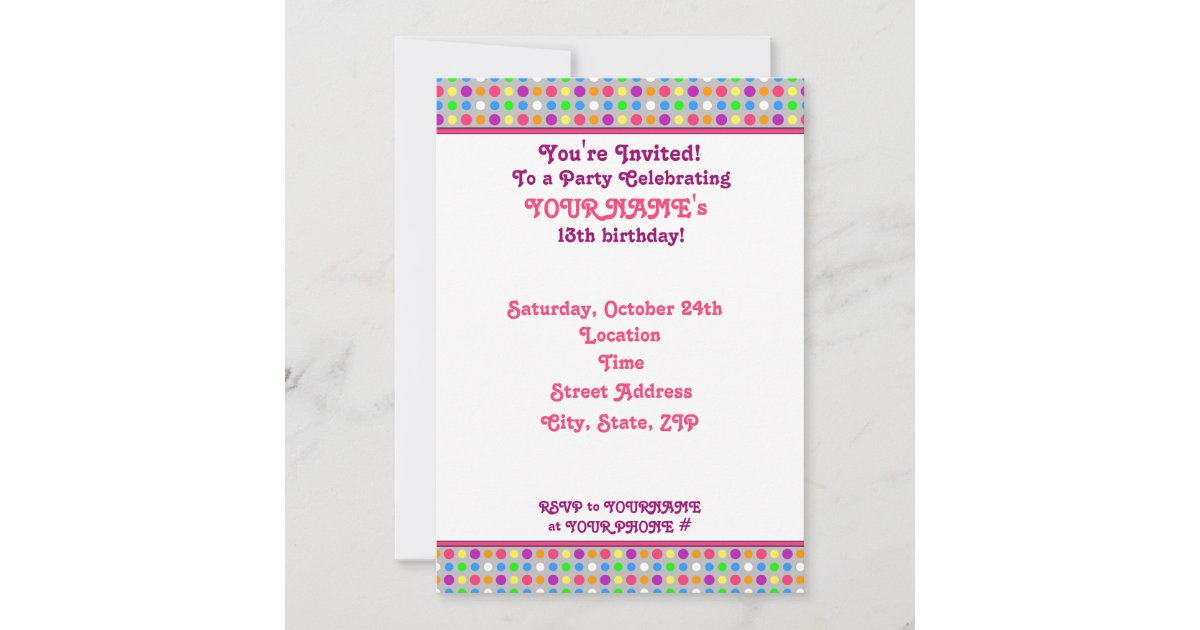 Party Invitation Zazzle 7501