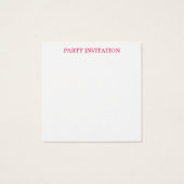 Party Invitation (Back)