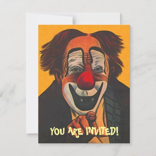 PARTY INVITATION CLOWN  EASY TO CUSTOMIZE