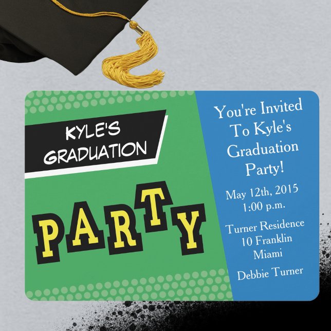 Party Invitation - Colorful Fun (Fun Party Invitation - Graduation, Birthday any event. Paper or digital. )