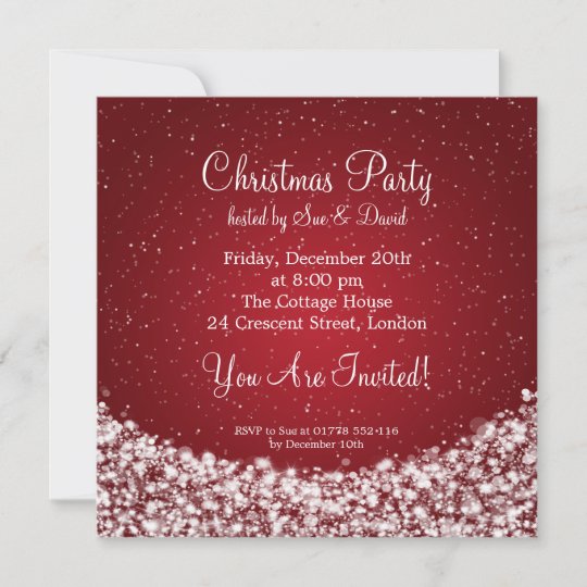 Party Invitation Elegant Night Sparkle Red | Zazzle.com