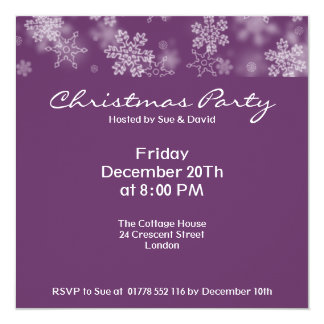 Purple Christmas Party Invitations & Announcements | Zazzle