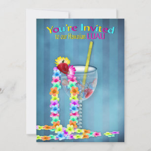 Party Invitation - Hawaiian Luau - Beverage/Drink
