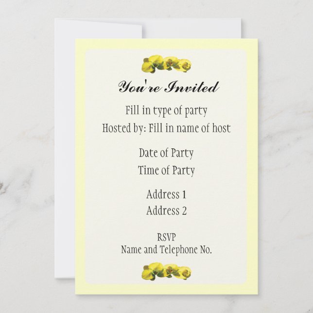 Party Invitation - Orchid Design (Front)